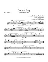 Danny Boy for Clarinet Quintet (3Bb,2Bass) - B flat Clarinet 1 part