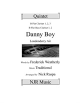 Danny Boy for Clarinet Quintet (3 Bb 2 Bass) - Score & parts