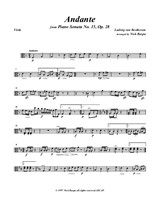 Andante from Piano Sonata No.15, arranged for string orchestra – viola part