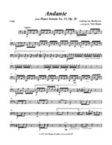 Andante from Piano Sonata No.15, arranged for string orchestra – cello part