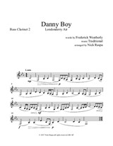 Danny Boy for Clarinet Quintet (3 Bb 2 Bass) - B flat Bass Clarinet 2 part