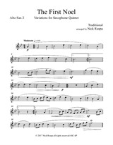 The First Noel (Variations for Saxophone Quintet) – Alto Sax 2 part
