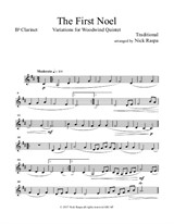 The First Noel (Variations for Woodwind Quintet) – B Flat Clarinet part