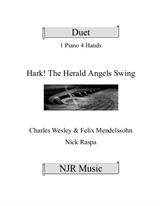 Hark! The Herald Angels Swing (1 piano 4 hands) advanced intermediate